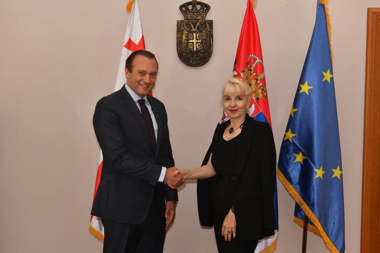 the Ambassador of Georgia to Greece and Serbia Levan Beridze, met with the Minister of Domestic and Foreign Trade of the Republic of Serbia Jagoda Lazarević and with Miloš Anđić, Chief of Staff to the Prime Minister of Serbia
